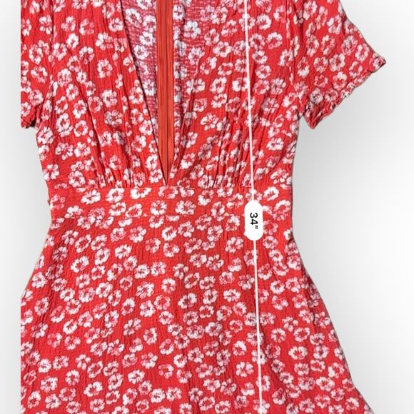 Lulus Garden Explorer Red Floral Print Mini Dress Size‎ M - Picture 6 of 8
